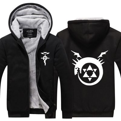 Anime Fullmetal Alchemist Hoodie Jacket Coat Winter Fleece Thick Warm Sweatshirts Long Sleeve Plus Size 1 - Fullmetal Alchemist Shop