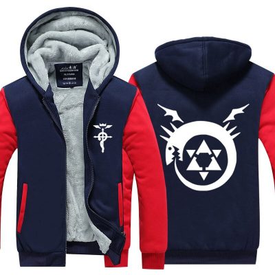 Anime Fullmetal Alchemist Hoodie Jacket Coat Winter Fleece Thick Warm Sweatshirts Long Sleeve Plus Size 4 - Fullmetal Alchemist Shop