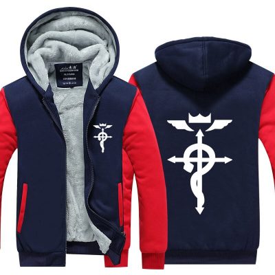 Anime Fullmetal Alchemist Hoodie Jacket Coat Winter Fleece Thick Warm Sweatshirts Long Sleeve Plus Size 5 - Fullmetal Alchemist Shop